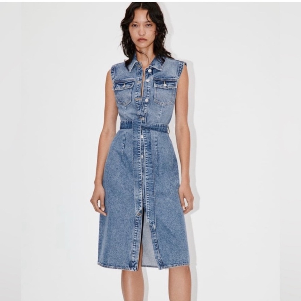 Zara Denim Sleeveless Dress